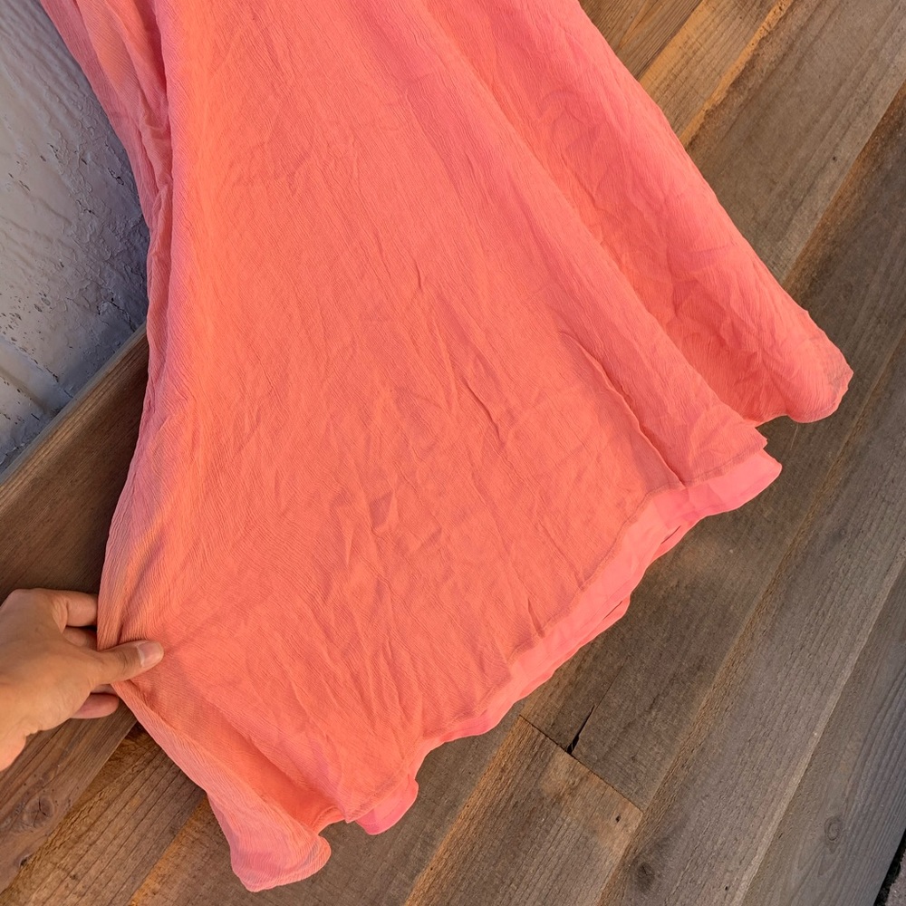 J. Crew vintage silk coral side zip fully lined flowy mid length dress - Picture 3 of 16